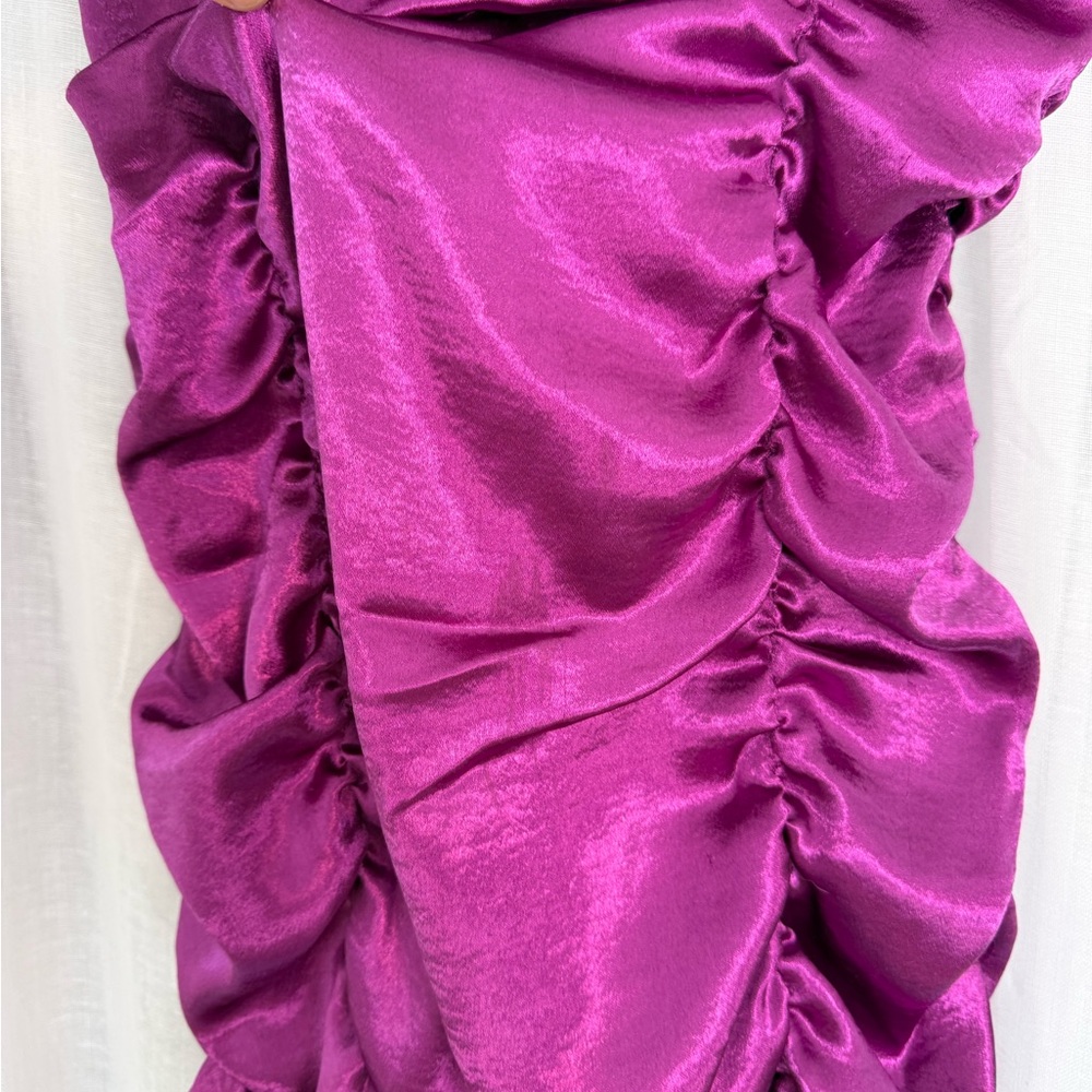 For Love & Lemons Magenta Mini ✿ Ruched Metallic - Picture 6 of 7